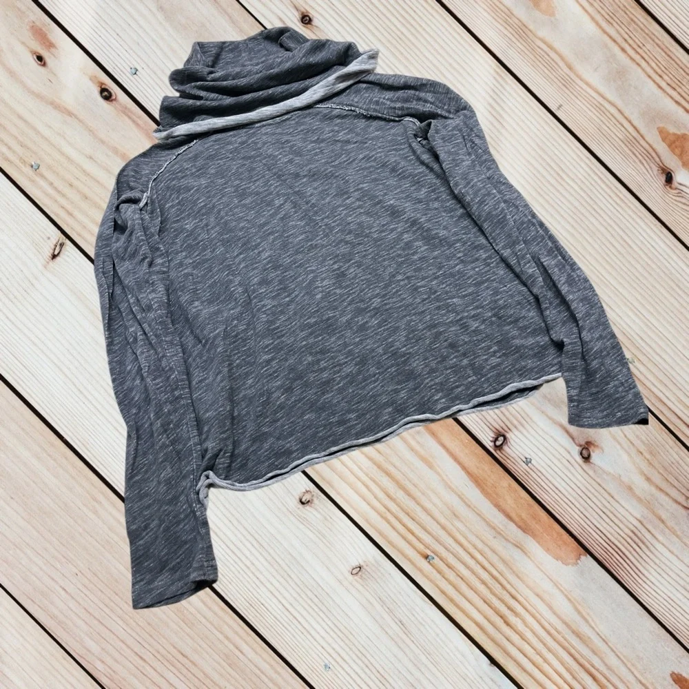 Free People Beach M/L charcoal cocoon cowl neck pullover